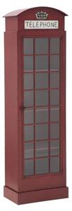 Cabina Telefono London New 52x30x180 cm in Ferro e Vetro Rosso