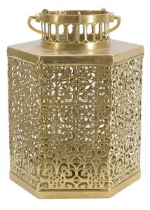 Lanterna Oroy 20x17x26 cm in Ferro e Vetro Oro