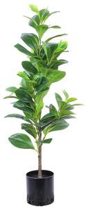 Pianta Artificiale Paperomia H80 cm con Vaso Verde