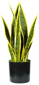 Pianta Artificiale Sansevieria H45 cm con Vaso Verde