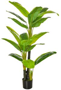 Pianta Artificiale Banano H150 cm con Vaso Verde