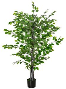 Pianta Artificiale di Ficus H135 cm con Vaso Verde