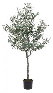 Pianta Artificiale Ulivo 984 Foglie H156 con Vaso Verde