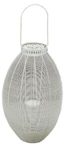 Portacandela Shannon Bianco Antico 19x37,5x56 h cm in Acciaio Bianco