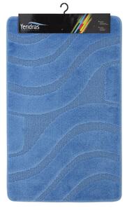Tappeto Polipropilene Onda 60X100Cm Azzurro