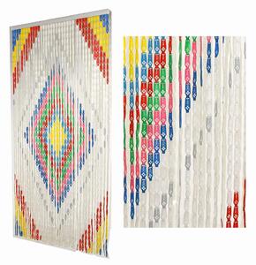 Tenda a Fili per Porta Antimosche 140x240 cm in Plastica Rombo Multicolor