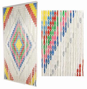 Tenda a Fili per Porta Antimosche 125x240 cm in Plastica Rombo Multicolor