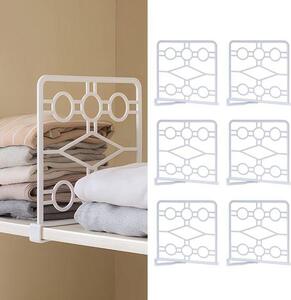 Ibenzoa® - Set di 6 divisori per armadi, colore bianco, in polipropilene, dimensioni 25,5 x 27,5 cm, adatti per pannelli in legno di spessore inferiore a 2 cm, montaggio senza utensili per ottimizzare lo spazio