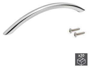 Maniglie per Mobile 10 mm Interasse 224 mm Acciaio Nichel Satinato 25 Pezzi Emuca