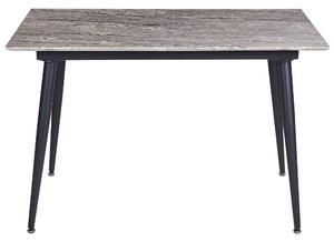 Tavolo da pranzo allungabile in MDF effetto marmo con gambe in ferro nero 120/150x80cm Design Moderno Beliani
