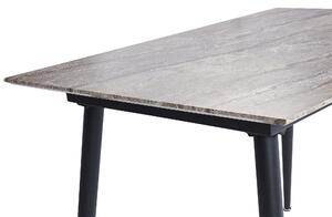 Tavolo da pranzo allungabile in MDF effetto marmo con gambe in ferro nero 120/150x80cm Design Moderno Beliani