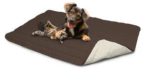 Tappetino imbottito per Cani Gatti Doubleface marrone/panna