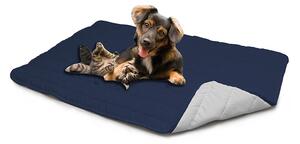 Tappetino imbottito per Cani Gatti Doubleface blu scuro/grigio chiaro