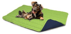 Tappetino imbottito per Cani Gatti Doubleface verde mela/blu scuro
