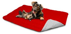 Tappetino imbottito per Cani Gatti Doubleface rosso/grigio chiaro