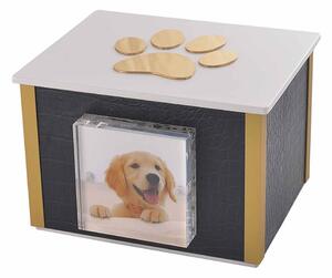 Urna Cineraria in Legno Rivestita in Similpelle per Animali 15x12x10 cm GMF Orma