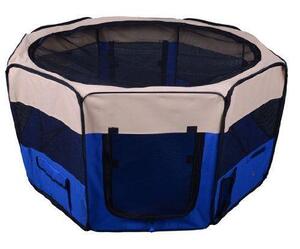 Box per Animali Domestici Pieghevole 125x125x58 cm Blu Scuro