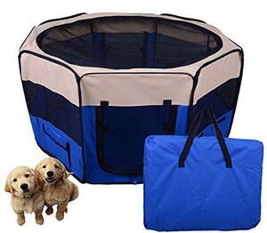 Box per Animali Domestici Pieghevole 125x125x58 cm Blu Scuro