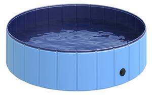 Piscina per Animali Domestici in Plastica Bordo Stabile 120x30 cm Blu