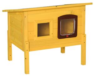 Cuccia Casetta per Animali Domestici in Legno di Abete 70x51.5x60 cm