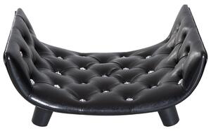 Divanetto Cuccia per Cani e Gatti in Similpelle e Legno Nero 58x43x25 cm