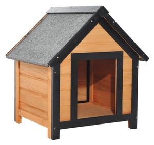 Cuccia per Cani da Esterno con Tetto Spiovente in Legno di Abete Impermeabile 56x60.5x66 cm