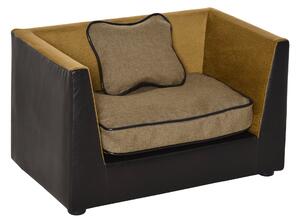 Divano di Lusso per Cani e Gatti in Similpelle con Cuscini 68.5x42x43 cm