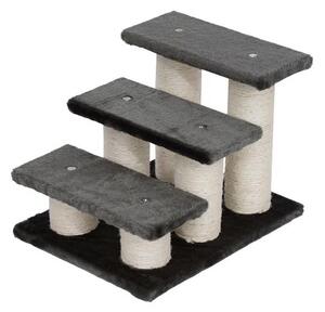 Scala per Gatti Struttura in Legno e Sisal Grigio Scuro 45x35x34 cm