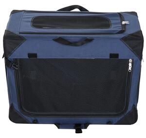 Trasportino per Cani e Gatti Pieghevole Blu nero 70x52x52 cm