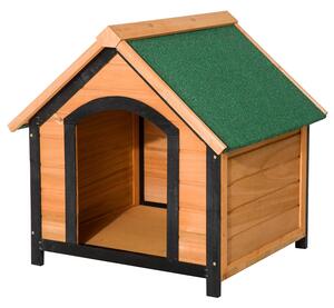 Cuccia per Cani da Esterno in Legno Naturale 76x65x64 cm
