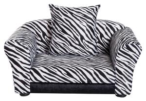 Cuccia Divano per Cani e Gatti con Cuscino Stampa Zebra 66x44x30 cm