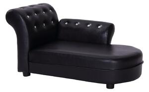 Divano Chaise Longue Ottomana per Animali Nero 82.5x45x41.5 cm