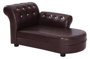 Divano Chaise Longue Ottomana per Animali Marrone 82.5x45x41.5 cm