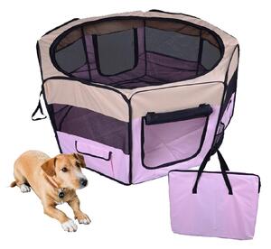 Box per Animali Cani Gatto Recinzione per Cuccioli Cuccia 114x114x58 cm Rosa
