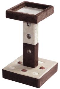 Struttura Tiragraffi per Gatti con Palline e Topolini Crema e Marrone 35x35x60.5 cm