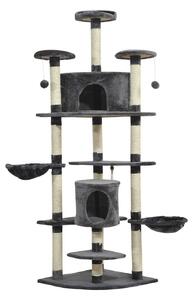 Albero Tiragraffi per Gatto grigio 60x60x200 cm