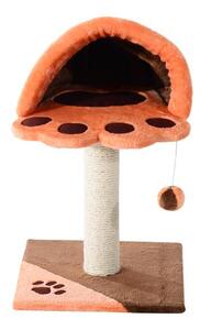 Albero Tiragraffi per Gatti con Cuccia in Peluche 40x40x60 cm