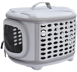 Trasportino per cani pieghevole in EVA grigio chiaro 46x37x31 cm