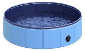 Piscina Pieghevole per Cani in PVC Blu Ø80x20 cm