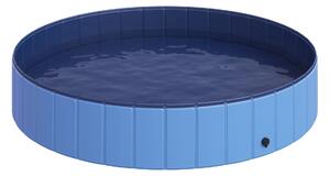Piscina Pieghevole per Cani in PVC Azzurro Ø160x30h cm