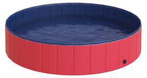 Piscina Pieghevole per Cani in PVC Rosso Ø140x30h cm