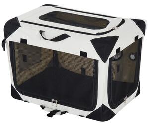 Trasportino per Cani e Gatti Pieghevole Crema nero 70x52x52 cm