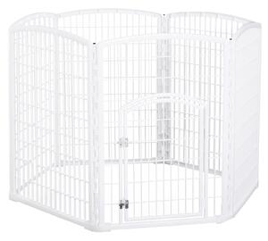 Recinto per Animali Domestici Cani Gatti Ø135 cm in Plastica Bianco