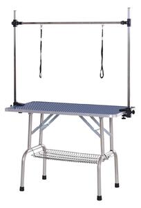 Tavolo da Toelettatura e Tosatura Cani Gatti con Cestino 107x60x170 cm