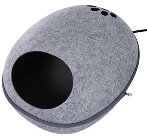 Cuccia per Gatti Riscaldante da Interno 47x38x24 cm Grigia