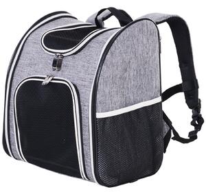 Trasportino Zaino per Cani e Gatti 35x25x45 cm Grigio