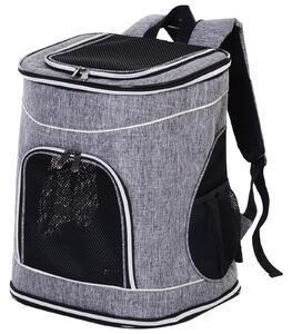 Trasportino Zaino per Cani e Gatti 35x30x45 cm Grigio