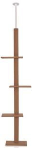 Albero Tiragraffi per Gatti in Legno 43x27x228-260 cm Marrone
