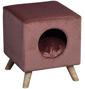 Cuccia Rialzata per Gatti e Cani 35x35x39,5 cm Rosa Antico