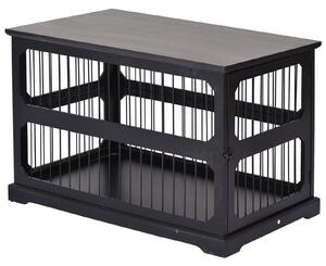 Gabbia per Cani di Taglia Medio-Piccola 55x90x60 cm in MDF Nera